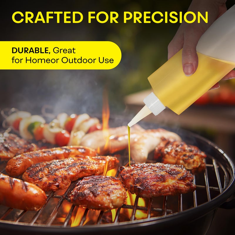 BRIGHTFROM Empty Squeeze Bottles 16 OZ, 2 PACK Squirt Containers with Red Top, BPA Free for Condiments, Syrup, Ketchup, Sauces, Dressing, Oil, Honey | Arts and Crafts - Leak Proof - Kitchen - Image 5